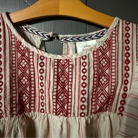 Knox Rose Red and White Embroidered Top - Picture 3 of 9